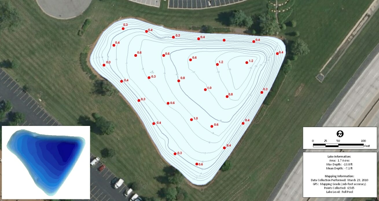 Lake Map Showing Lake And Sediment Depths Shows Exactly Where Heavy Accumulations Of Sediment 