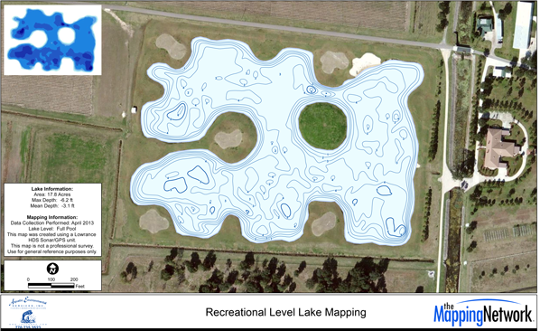 Recreational level lake map | The Mapping Network