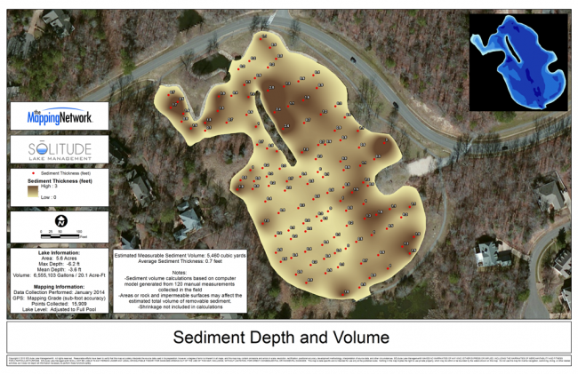 Sediment Depth and Volume Map