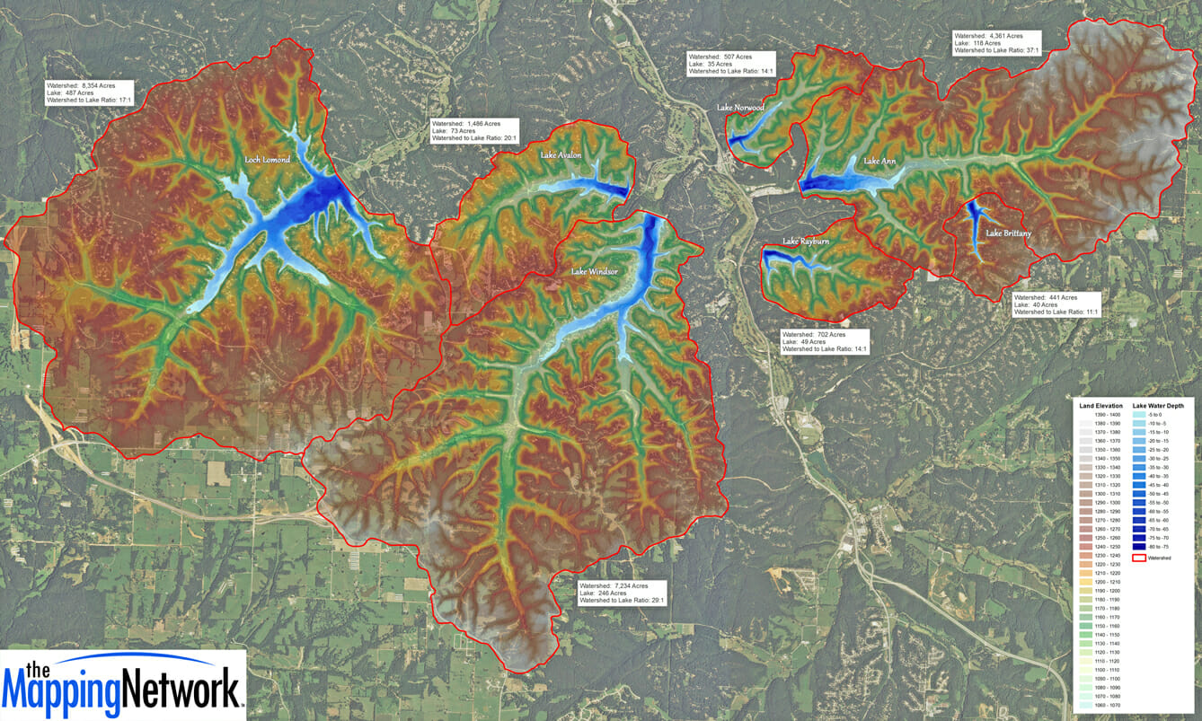 Watershed and bathymetry